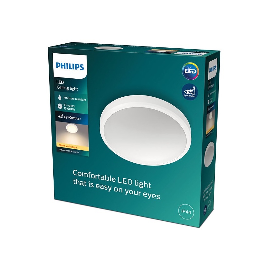 Philips - LED Vannas istabas griestu gaismeklis BALANCE LED/17W/230V IP44