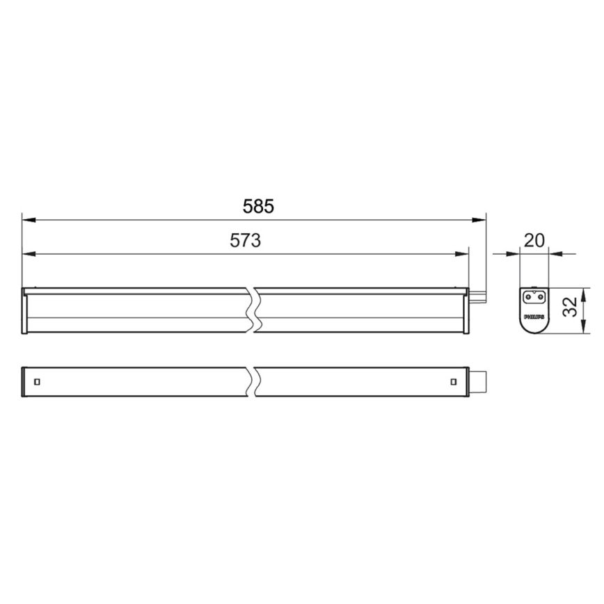 Philips - LED Virtuves zem skapīša lampa PROJECTLINE LED/6,5W/230V 3000/4000/6500K