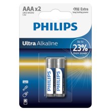 Philips LR03E2B/10 - 2 gab Alkaline baterija AAA ULTRA ALKALINE 1,5V 1250mAh