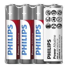 Philips LR03P4F/10 - 4 gab Alkaline baterija AAA POWER ALKALINE 1,5V 1150mAh