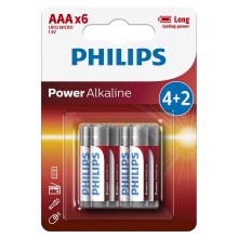 Philips LR03P6BP/10 - 6 gab Alkaline baterija AAA POWER ALKALINE 1,5V