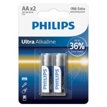 Philips LR6E2B/10 - 2 gab Alkaline baterija AA ULTRA ALKALINE 1,5V 2800mAh