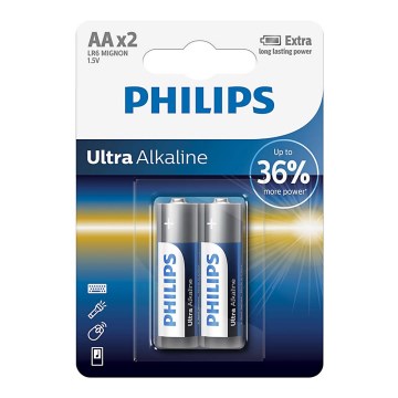 Philips LR6E2B/10 - 2 gab Alkaline baterija AA ULTRA ALKALINE 1,5V