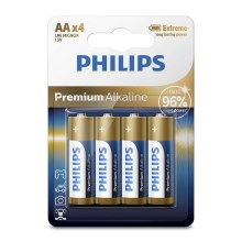 Philips LR6M4B/10 - 4 gab Alkaline baterija AA PREMIUM ALKALINE 1,5V 3200mAh