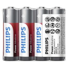 Philips LR6P4F/10 - 4 gab Alkaline baterija AA POWER ALKALINE 1,5V 2600mAh