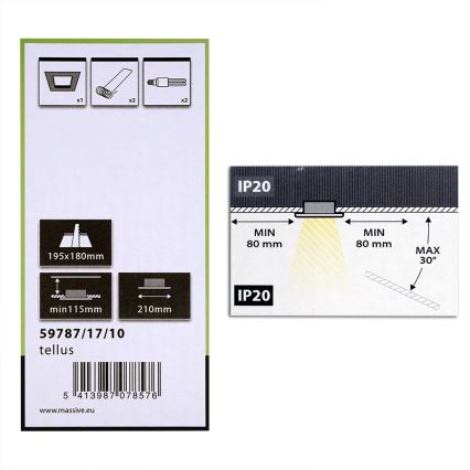 Philips Massive 59787/17/10 - Iegremdējama lampa TELLUS 2xE27/23W/230V
