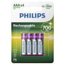 Philips R03B4A70/10 - 4 gab Uzlādējama baterija AAA MULTILIFE NiMH/1,2V/700 mAh