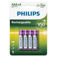 Philips R03B4A95/10 - 4 gab Uzlādējama baterija AAA MULTILIFE NiMH/1,2V/950 mAh