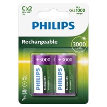 Philips R14B2A300/10 - 2 gab Uzlādējamas baterijas C MULTILIFE NiMH/1,2V/3000 mAh