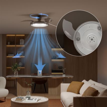 Philips - LED regulējams griestu gaismeklis ar ventilatoru ATLAS LED/35W/230V matēts hroms + tālvadība