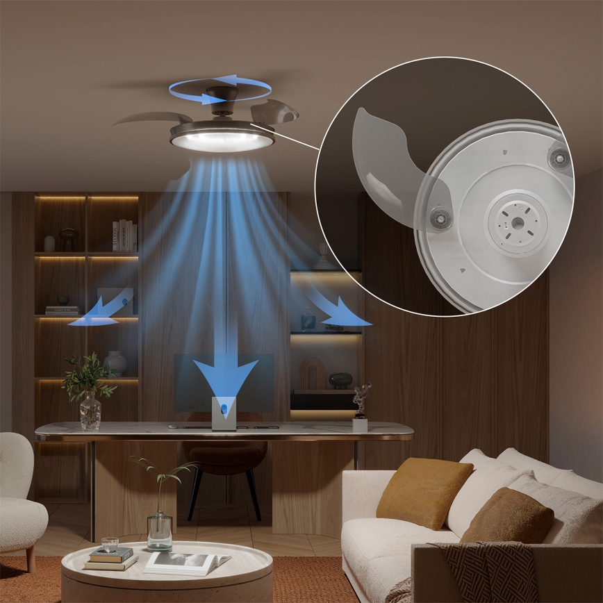 Philips - LED regulējams griestu gaismeklis ar ventilatoru ATLAS LED/35W/230V matēts hroms + tālvadība