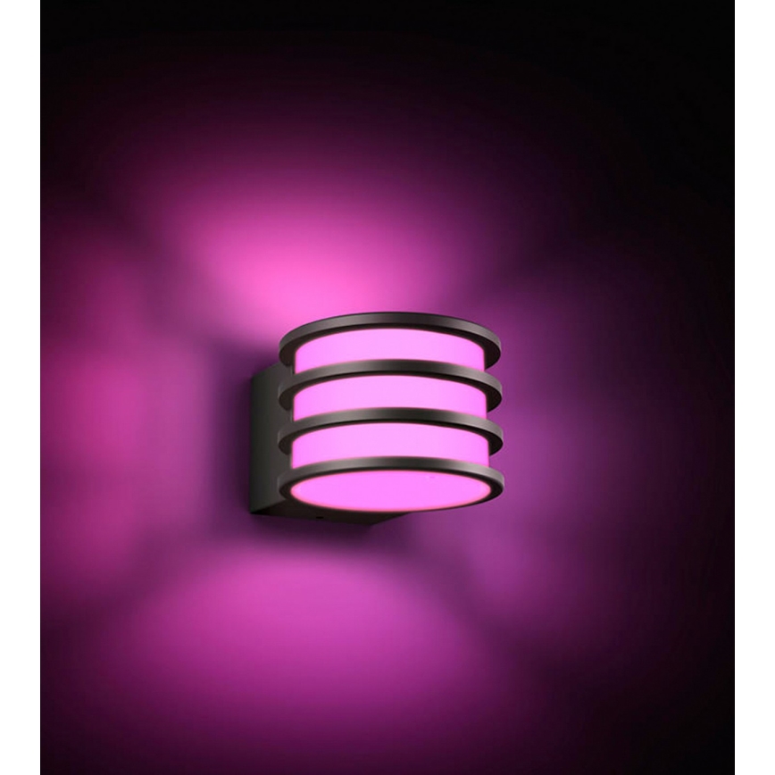 Philips - LED RGB ar regulējamu spilgtumu āra sienas gaismeklis Hue LUCCA 1xE27/8,1W/230V 1000-20000K IP44