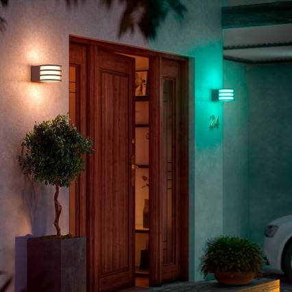 Philips - LED RGB ar regulējamu spilgtumu āra sienas gaismeklis Hue LUCCA 1xE27/8,1W/230V 1000-20000K IP44