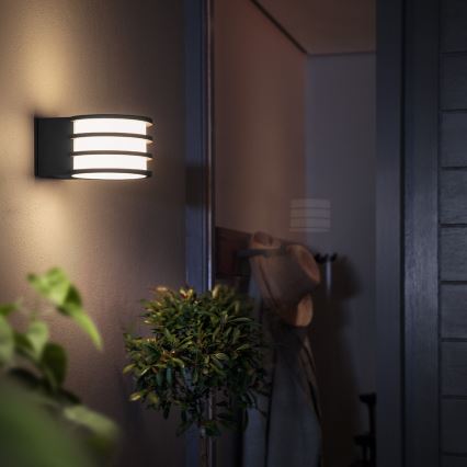 Philips - LED RGB ar regulējamu spilgtumu āra sienas gaismeklis Hue LUCCA 1xE27/8,1W/230V 1000-20000K IP44