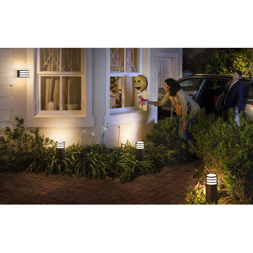 Philips - LED RGB ar regulējamu spilgtumu āra sienas gaismeklis Hue LUCCA 1xE27/8,1W/230V 1000-20000K IP44