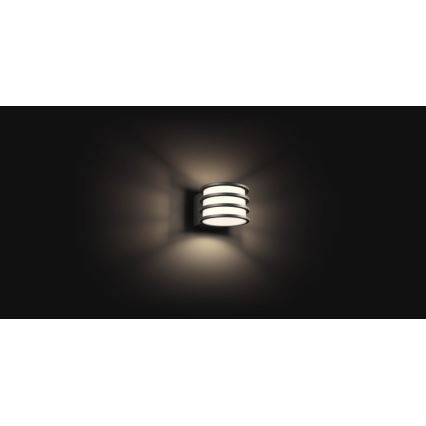 Philips - LED RGB ar regulējamu spilgtumu āra sienas gaismeklis Hue LUCCA 1xE27/8,1W/230V 1000-20000K IP44
