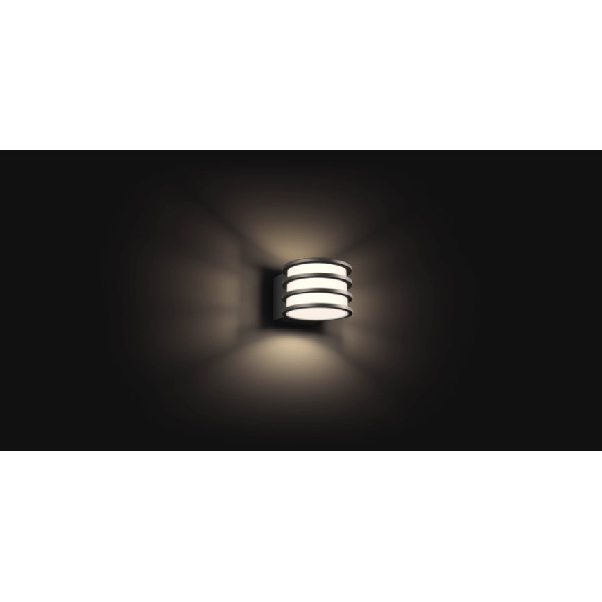 Philips - LED RGB ar regulējamu spilgtumu āra sienas gaismeklis Hue LUCCA 1xE27/8,1W/230V 1000-20000K IP44