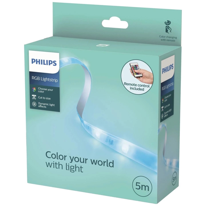 Philips - LED RGBW aptumšojama lente 5m LED/12W/230V + ar tālvadības pulti