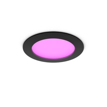 Philips - LED RGBW regulējams vannas istabas iebūvējams gaismeklis Hue SLIM LED/12W/230V 1000-20000K melns IP44