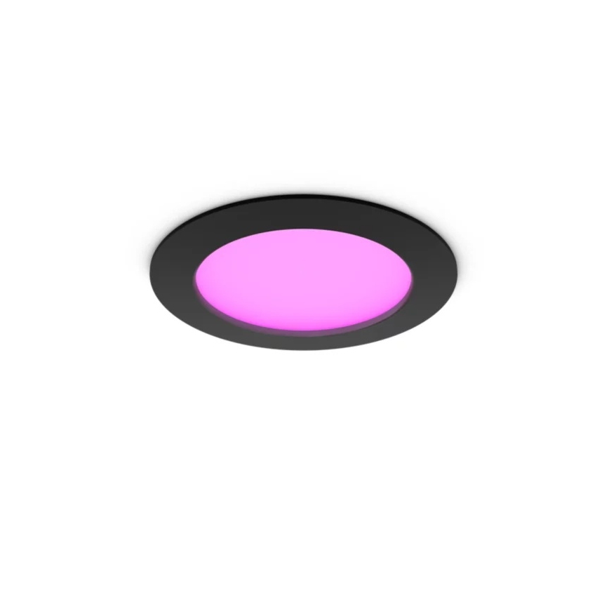 Philips - LED RGBW regulējams vannas istabas iebūvējams gaismeklis Hue SLIM LED/12W/230V 1000-20000K melns IP44