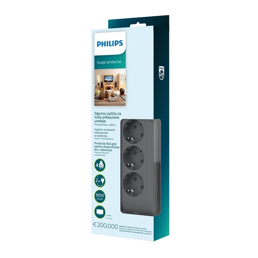 Philips SPN5144A/58 - Pārsprieguma aizsardzība 4Z 2m, pelēka