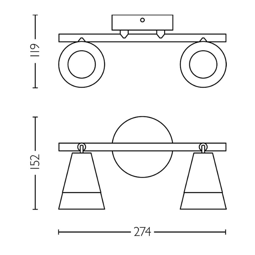 Philips - Starmetis CLEFT 2xGU10/5W/230V