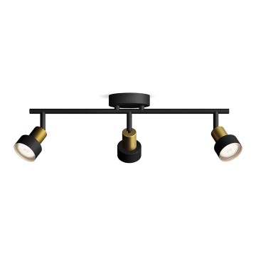 Philips - Starmetis CONDUIT 3xGU10/5W/230V melna/misiņš
