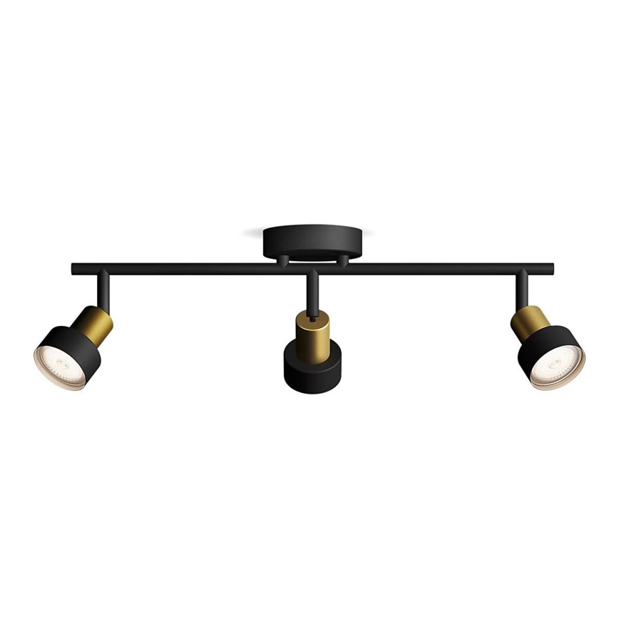 Philips - Starmetis CONDUIT 3xGU10/5W/230V melna/misiņš
