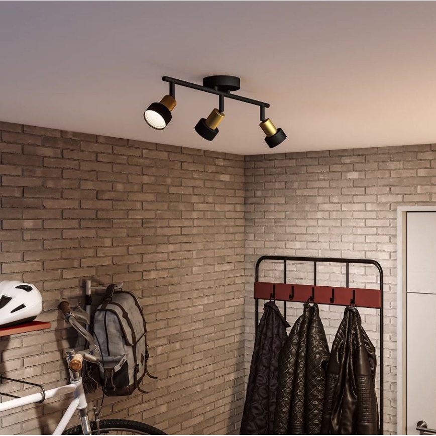 Philips - Starmetis CONDUIT 3xGU10/5W/230V melna/misiņš