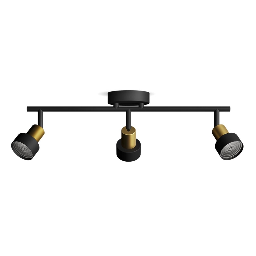 Philips - Starmetis CONDUIT 3xGU10/5W/230V melna/misiņš