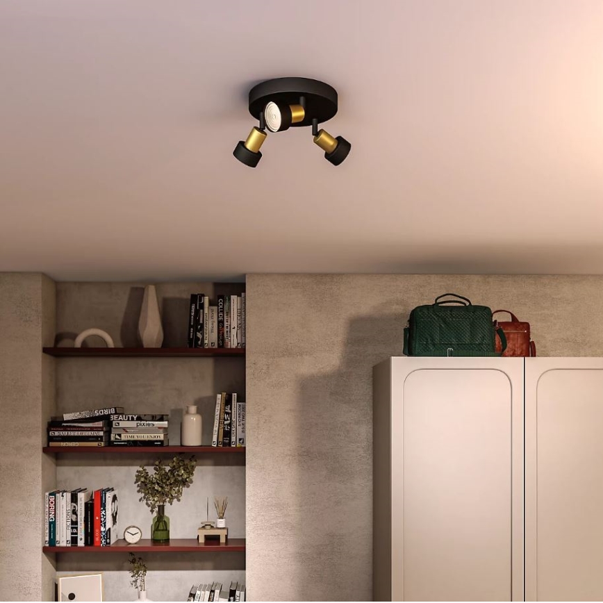 Philips - Starmetis CONDUIT 3xGU10/5W/230V melna/misiņš