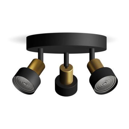 Philips - Starmetis CONDUIT 3xGU10/5W/230V melna/misiņš