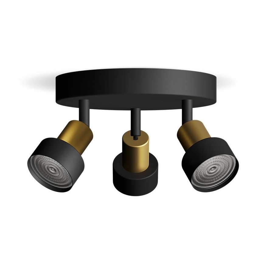 Philips - Starmetis CONDUIT 3xGU10/5W/230V melna/misiņš