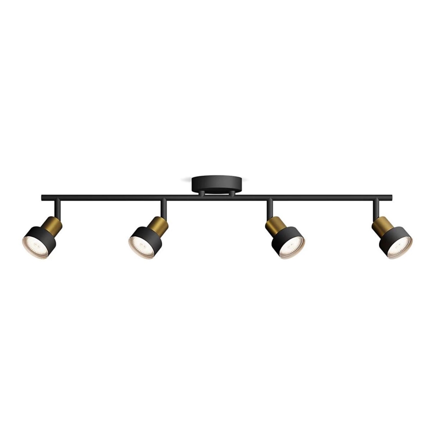 Philips - Starmetis CONDUIT 4xGU10/5W/230V melna/misiņš