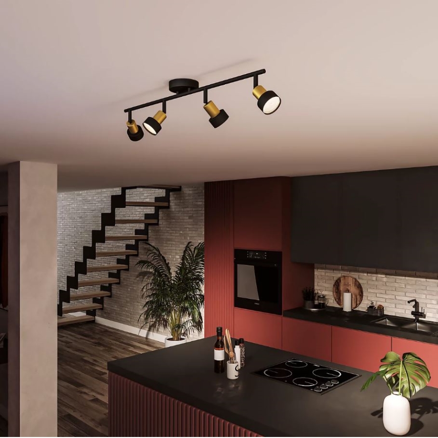 Philips - Starmetis CONDUIT 4xGU10/5W/230V melna/misiņš