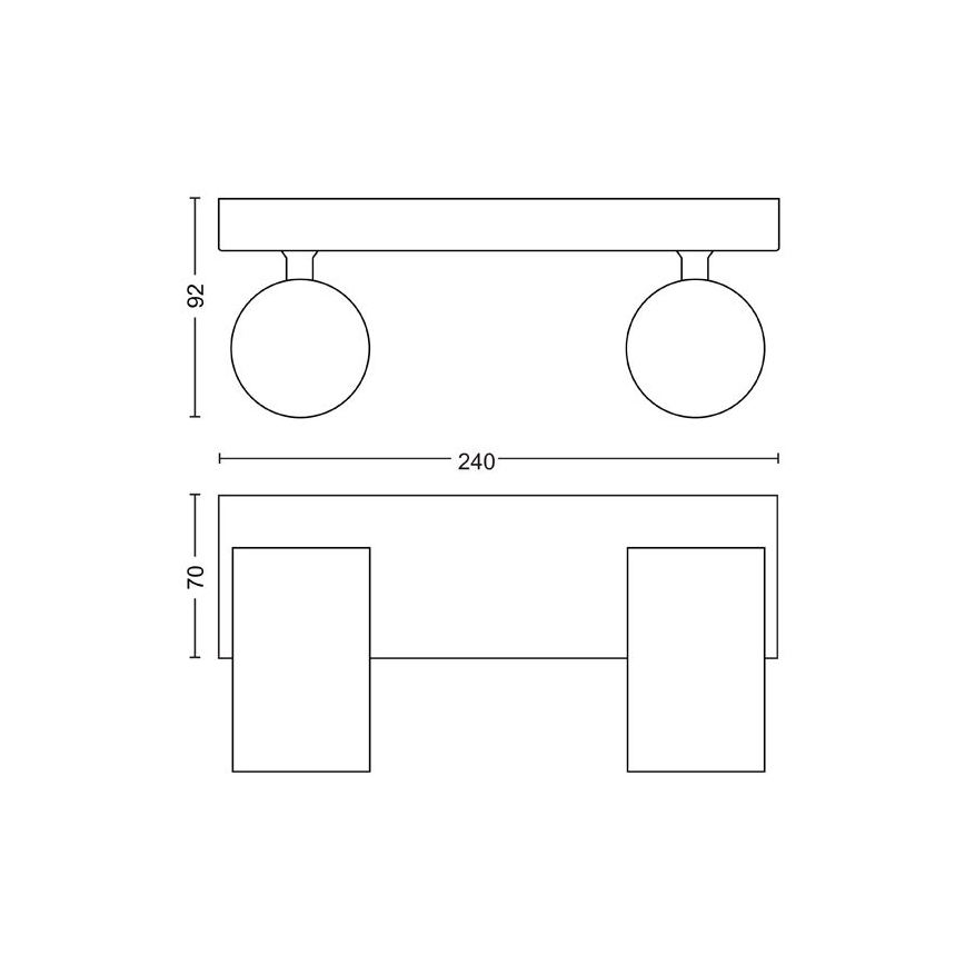 Philips - Starmetis KOSIPO 2xGU10/5,5W/230V balta