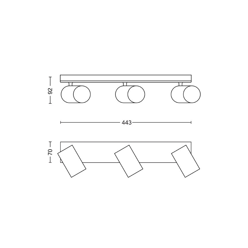 Philips - Starmetis KOSIPO 3xGU10/5,5W/230V balta
