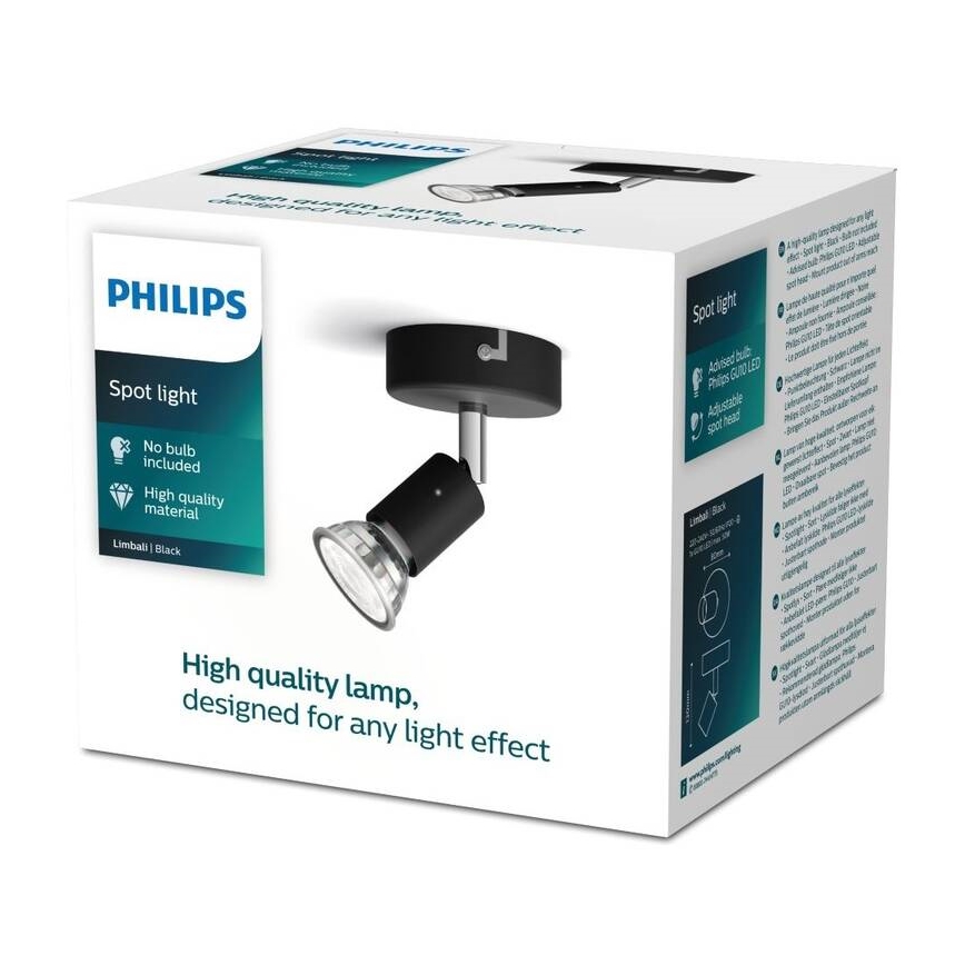 Philips - Starmetis 1xGU10/50W/230V melna