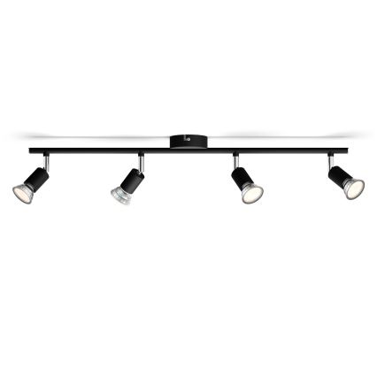 Philips - Starmetis 4xGU10/50W/230V melna
