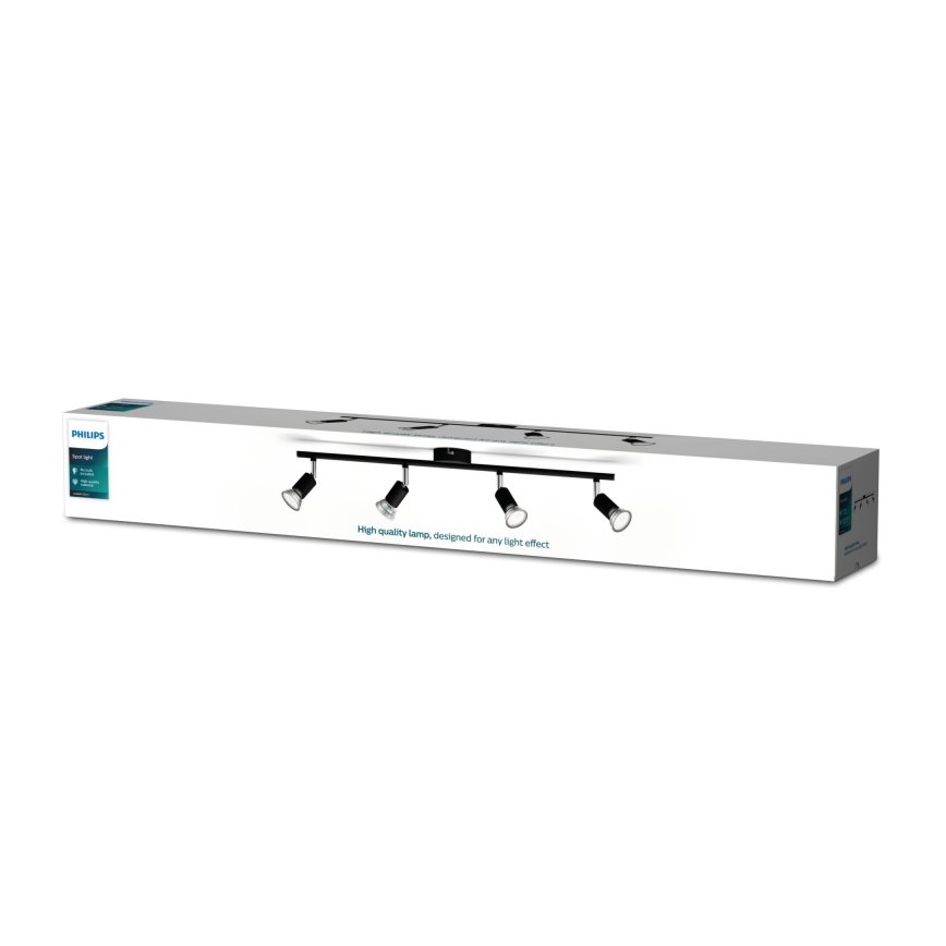 Philips - Starmetis 4xGU10/50W/230V melna