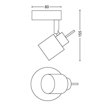 Philips - Starmetis 1xGU10/35W/230V melna