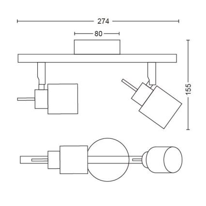 Philips - Starmetis 2xGU10/35W/230V balta