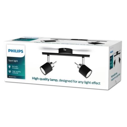 Philips - Starmetis 2xGU10/35W/230V melna