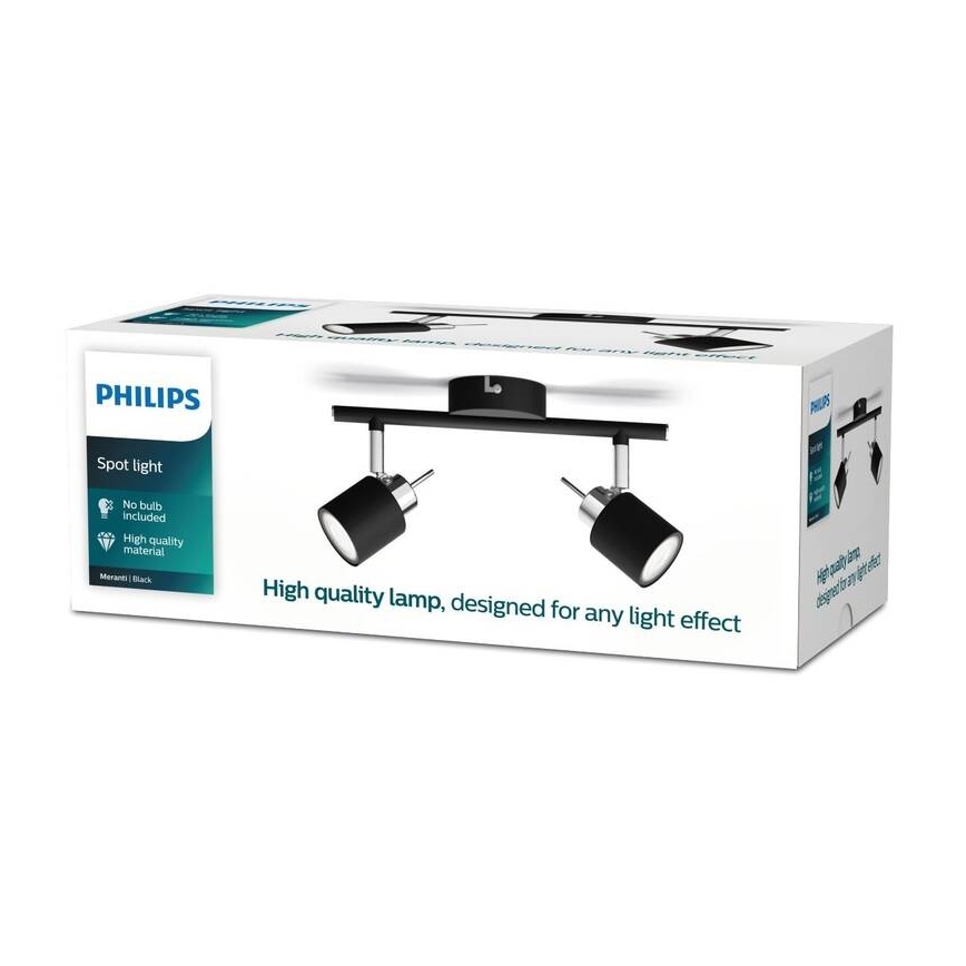 Philips - Starmetis 2xGU10/35W/230V melna