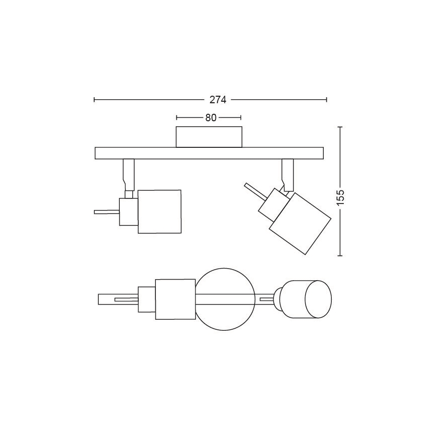 Philips - Starmetis 2xGU10/35W/230V melna