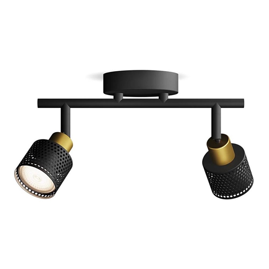Philips - Starmetis NIALL 2xGU10/5W/230V melna/misiņš