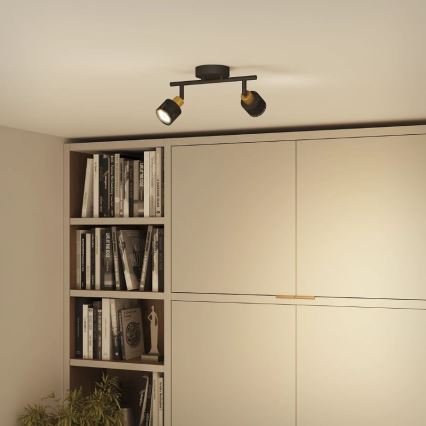 Philips - Starmetis NIALL 2xGU10/5W/230V melna/misiņš