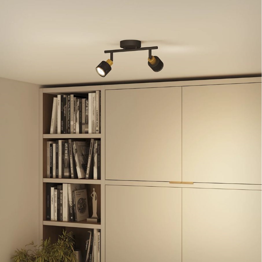 Philips - Starmetis NIALL 2xGU10/5W/230V melna/misiņš