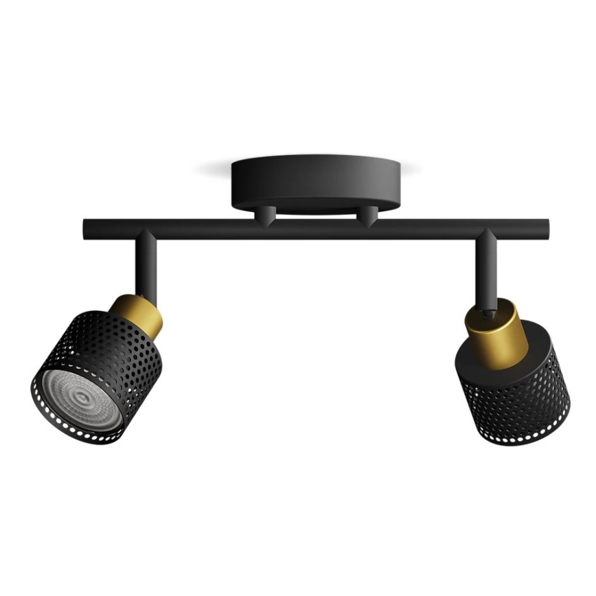 Philips - Starmetis NIALL 2xGU10/5W/230V melna/misiņš