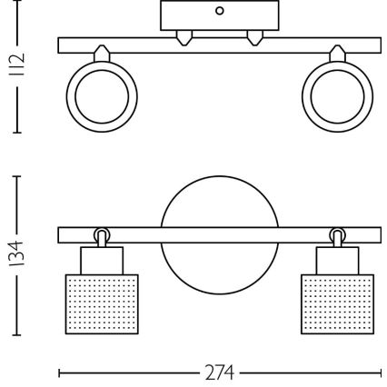 Philips - Starmetis NIALL 2xGU10/5W/230V melna/misiņš